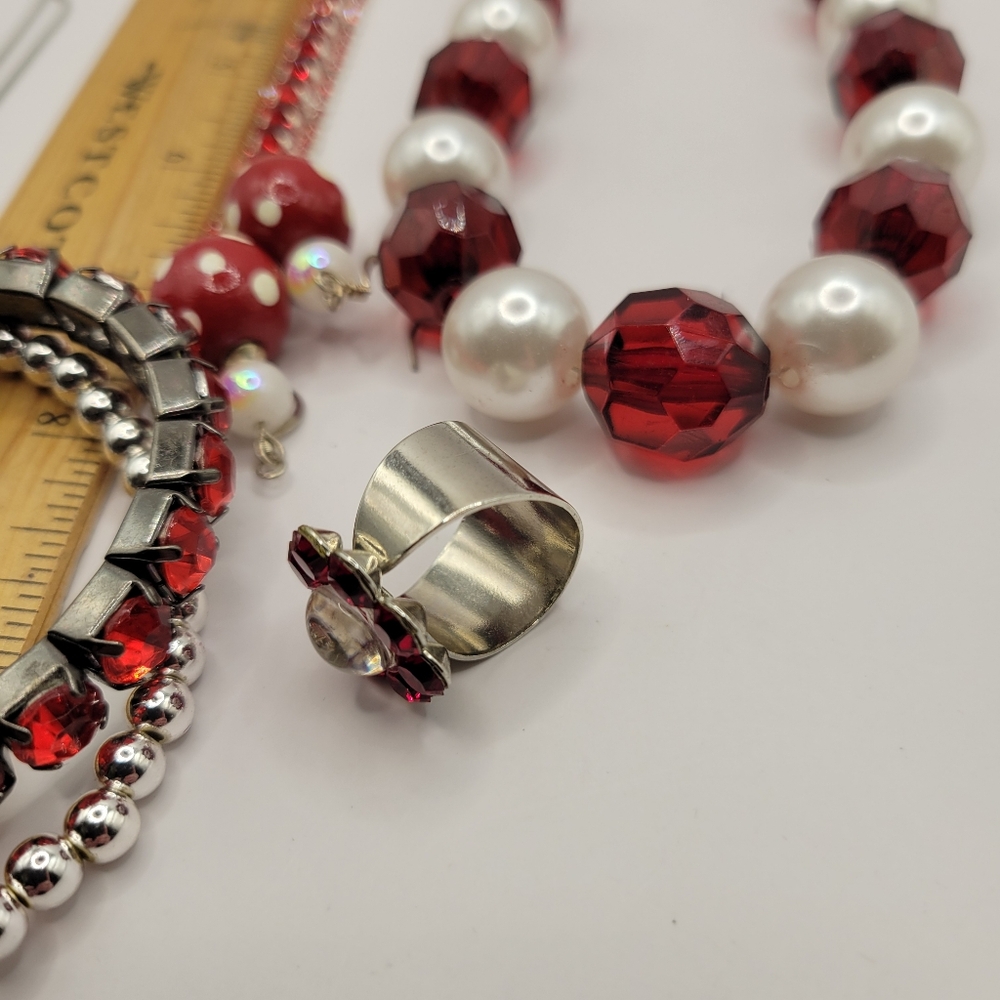 Alabama University Roll Tide Houndstooth Red White Black Silver Jewelry Lot - Picture 11 of 16